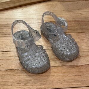 Silver Glitter Jelly Sandals for Kids